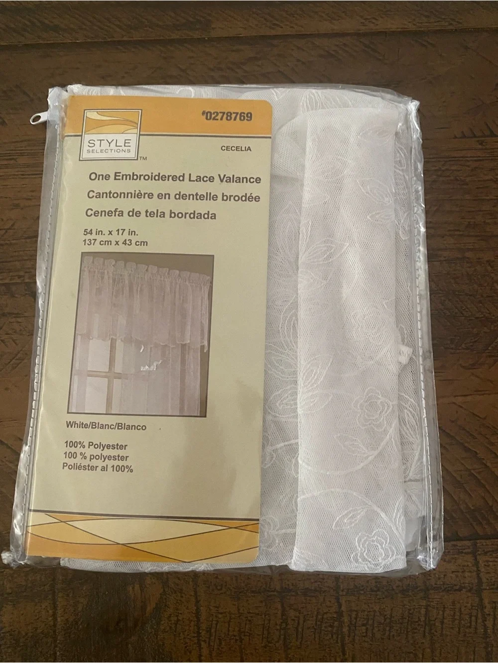 Cecelia White Embroidered Lace Valance